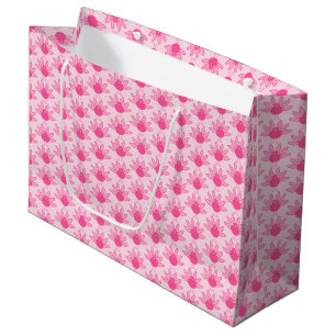 Pretty Pink Baby Girl Thanksgiving Turkey Pattern Large Gift Bag