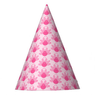 Pretty Pink Baby Girl Thanksgiving Turkey Pattern Party Hat
