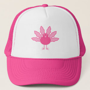Pretty Pink Baby Girl Thanksgiving Turkey Trucker Hat