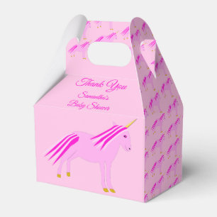 Pretty Pink Baby Girl Unicorn Baby Shower Custom Favour Box