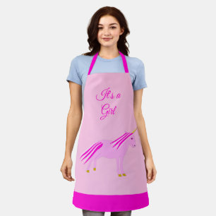 Pretty Pink Baby Girl Unicorn Custom Apron