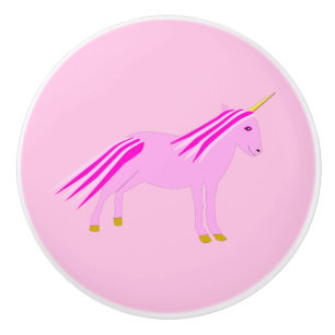 Pretty Pink Baby Girl Unicorn Nursery Ceramic Knob
