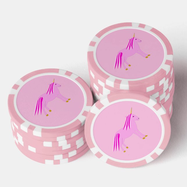 Pretty Pink Baby Girl Unicorn Poker Chips (Stack)