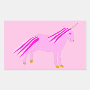Pretty Pink Baby Girl Unicorn Rectangular Sticker