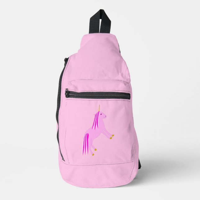 Pretty Pink Baby Girl Unicorn Sling Bag (Front)