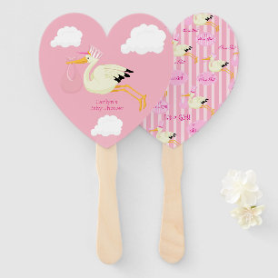 Pretty Pink Baby Shower Hand Fan