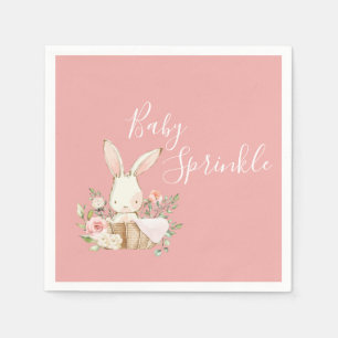 Pretty Pink Baby Sprinkle Script Baby Shower Napkin