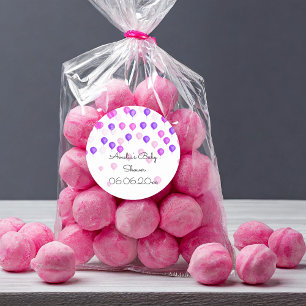 Pretty Pink Balloons Baby Shower Classic Round Sticker