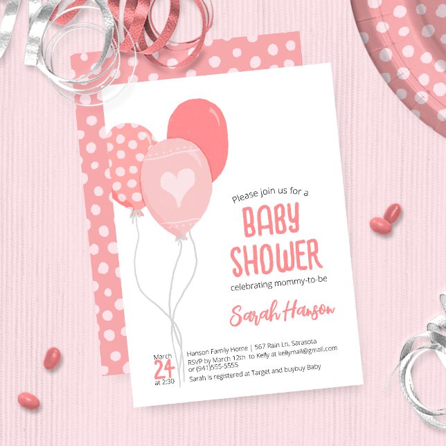 Pretty Pink Balloons Invitation (Creator Uploaded)