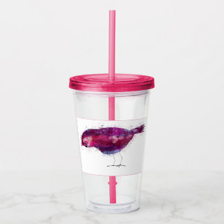 Pretty Pink Bird Acrylic Tumbler