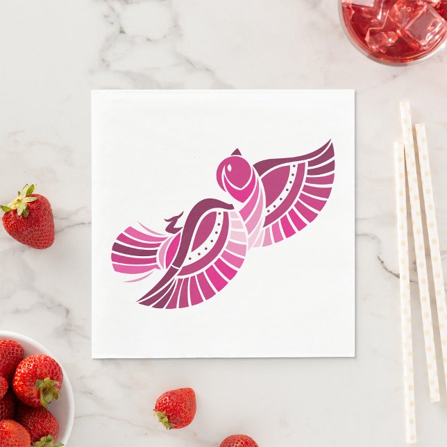 Pretty Pink Bird Paper Napkins (Creator Uploaded)