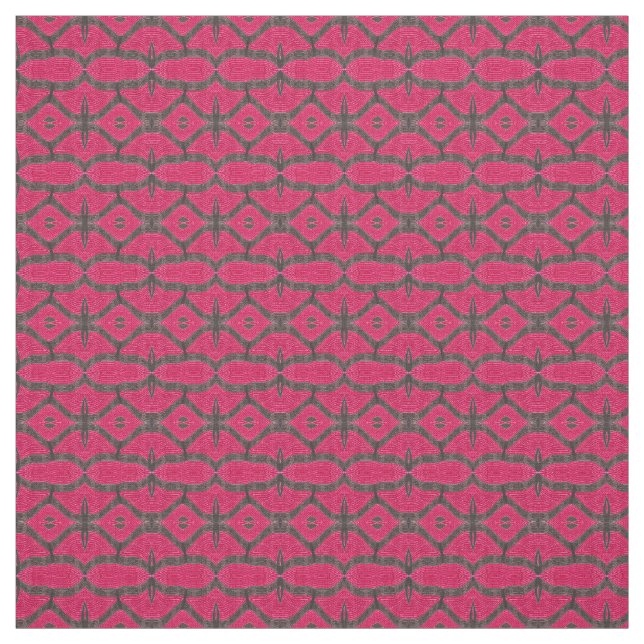 Pretty pink black pattern fabric (Swatch)