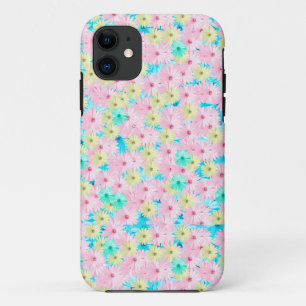 Pretty Pink Blue Floral Daisies  Case-Mate iPhone Case