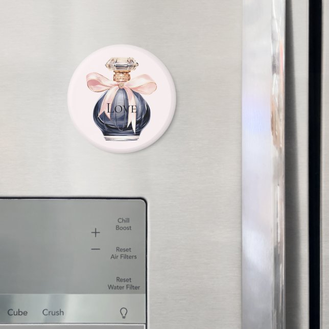 Pretty Pink Blue Perfume Bottle Bow Magnet (In Situ (Fridge))