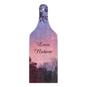 Pretty Pink Blue Sunset Cutting Board
