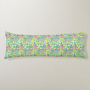 Pretty Pink, Blue, Yellow Primroses Body Pillow