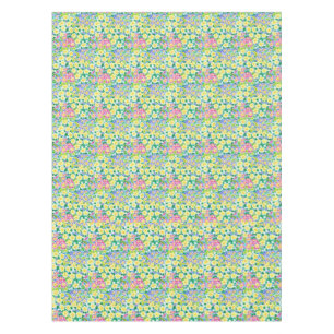 Pretty Pink, Blue, Yellow Primroses Tablecloth