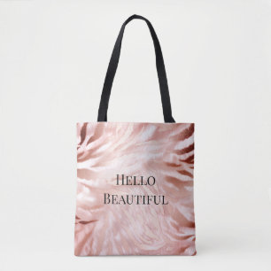 Pretty Pink Blush Rose Glam Zebra Animal Print Tote Bag