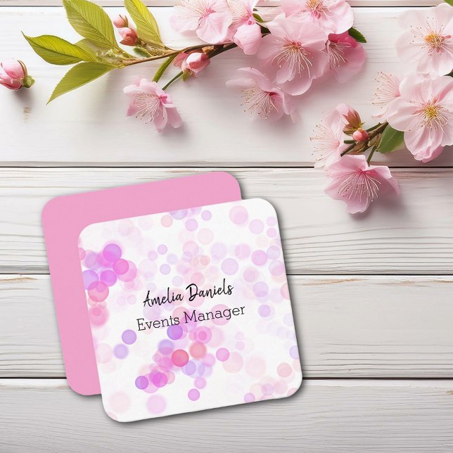 Pretty Pink Bokeh Light Business Card (Creator Uploaded)