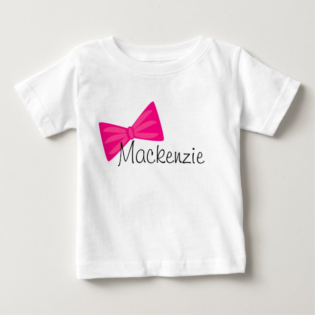 Pretty Pink Bow Baby T-Shirt (Front)