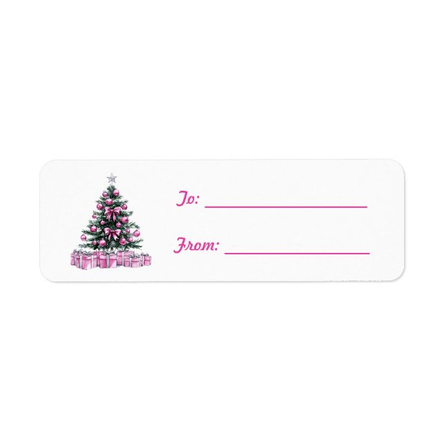 Pretty Pink Bow Ornament Christmas (Front)
