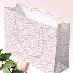 Pretty Pink Bow Pattern White Gift Bag<br><div class="desc">A simple and stylish gift bag, with a pretty ribbon bow pattern in a colour palette of blush pink and white. A perfect addition to your gift wrap for all types of celebration, including birthdays, baby showers, Mother's Day, weddings and more! Blush pink and white colour palette, available with a...</div>