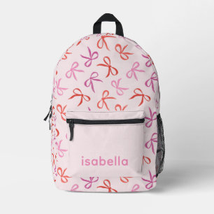 Pretty Pink Bows Girl Personalised Backpack