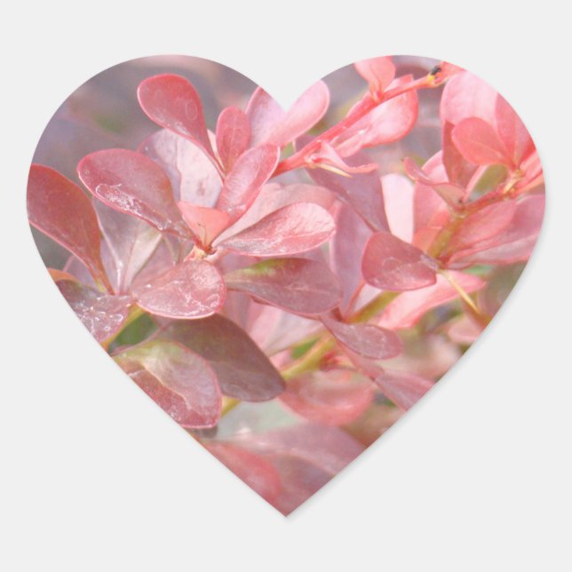 Pretty Pink Branches Heart Sticker (Front)