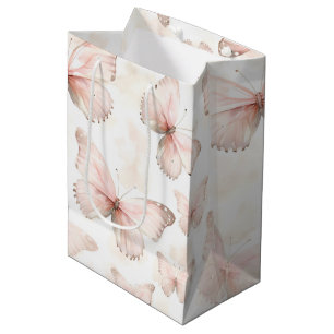 Pretty Pink Butterflies Birthday Medium Gift Bag