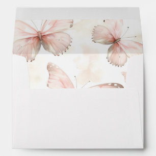 Pretty Pink Butterflies Bridal Shower Envelope