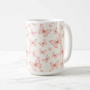 Pretty pink butterflies coffee mug