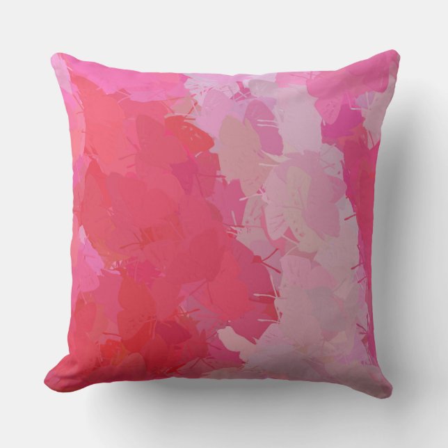 Pretty Pink Butterflies Cushion (Front)