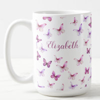 Pretty Pink Butterflies Custom Name
