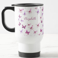Pretty Pink Butterflies Custom Name
