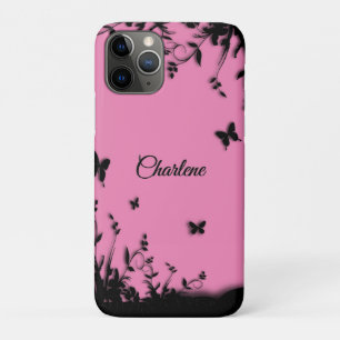 Pretty Pink Butterfly Garden Personalised Case-Mate iPhone Case