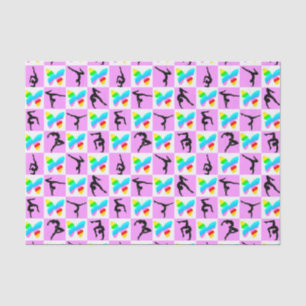 PRETTY PINK BUTTERFLY GYMNASTICS DESIGN TISSUE PAPER