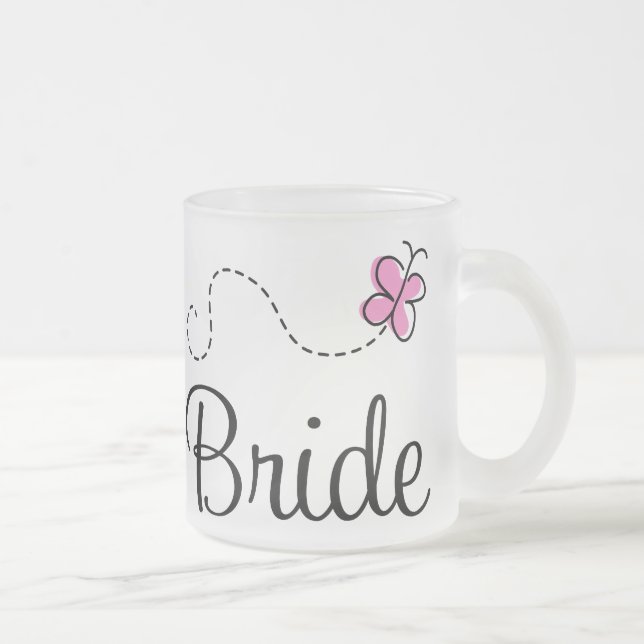 Pretty Pink Butterfly Wedding Bride Mug (Right)