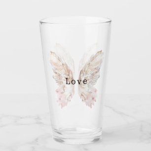 Pretty Pink Butterfly Wings Glass