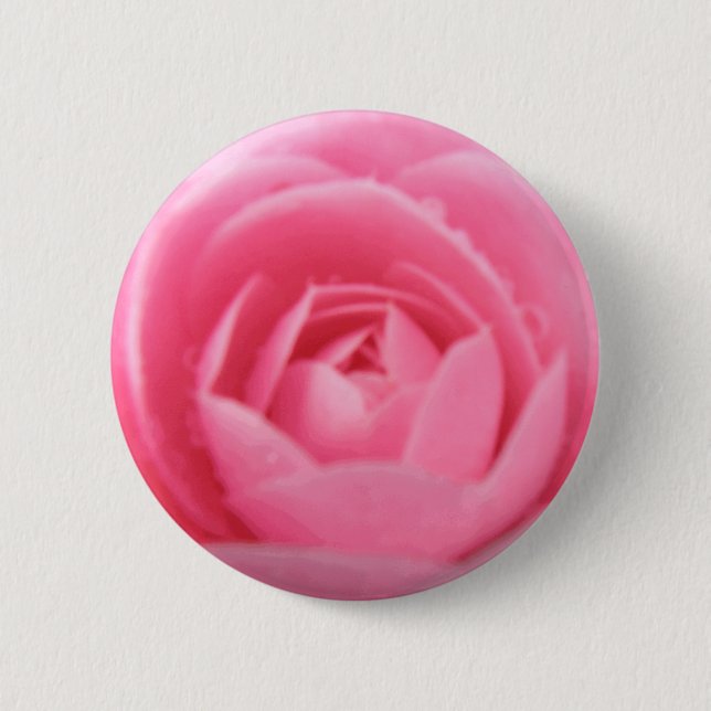 Pretty Pink Camellia Flower Button (Front)
