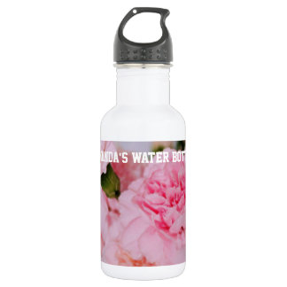 pretty pink carnation flowers 532 ml water bottle