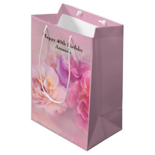 Pretty Pink Carnations Stylish Photograph Birthday Medium Gift Bag