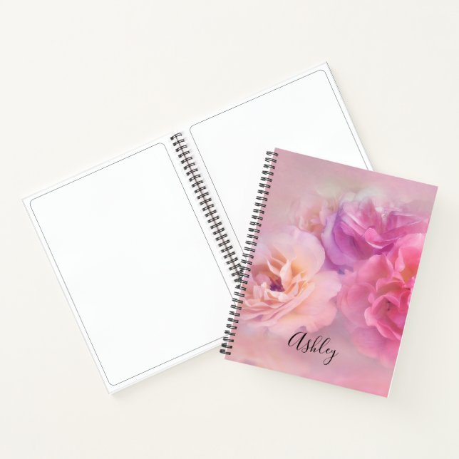Pretty Pink Carnations Stylish Photograph Notebook (Inside)