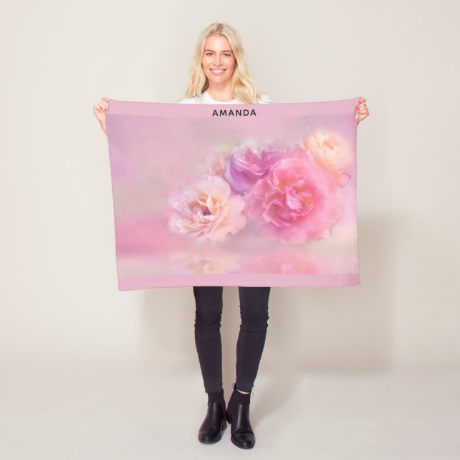 Pretty Pink Carnations Stylish Photography Fleece Blanket (In Situ)