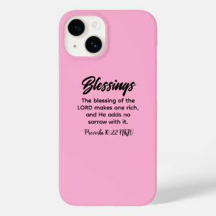 Pretty Pink Christian Faith Blessings Bible Verse Case-Mate iPhone 14 Case