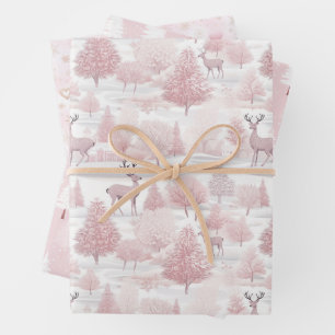 Pretty Pink Christmas Mix Wrapping Paper Sheet