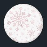 Pretty Pink Christmas Snowflakes on Winter White  Magnet<br><div class="desc">Mixed sized pretty pink snowflakes are scattered throughout this Christmas seasonal pattern. This cute festive design with a crisp winter white background is sure to please any age and perfect for anyone who likes soft and delicate xmas patterns.</div>