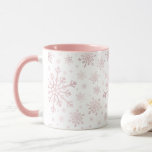 Pretty Pink Christmas Snowflakes on Winter White Mug<br><div class="desc">Mixed sized pretty pink snowflakes are scattered throughout this Christmas seasonal pattern. This cute festive design with a crisp winter white background is sure to please any age and perfect for anyone who likes soft and delicate xmas patterns.</div>