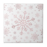 Pretty Pink Christmas Snowflakes on Winter White Tile<br><div class="desc">Mixed sized pretty pink snowflakes are scattered throughout this Christmas seasonal pattern. This cute festive design with a crisp winter white background is sure to please any age and perfect for anyone who likes soft and delicate xmas patterns.</div>