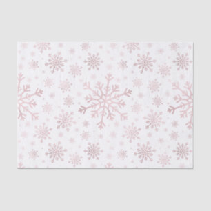 Pretty Pink Christmas Snowflakes on Winter White Tissue Paper
