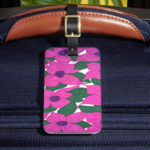 Pretty Pink Classic Floral Pattern Luggage Tag